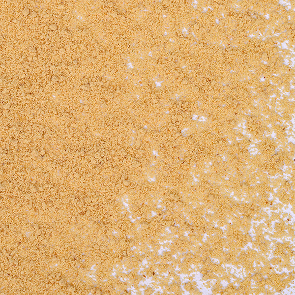 A close-up of Whole Spice Inc. Ginger Powder, finely ground with hints of ginger spice, scattered unevenly over a white surface.