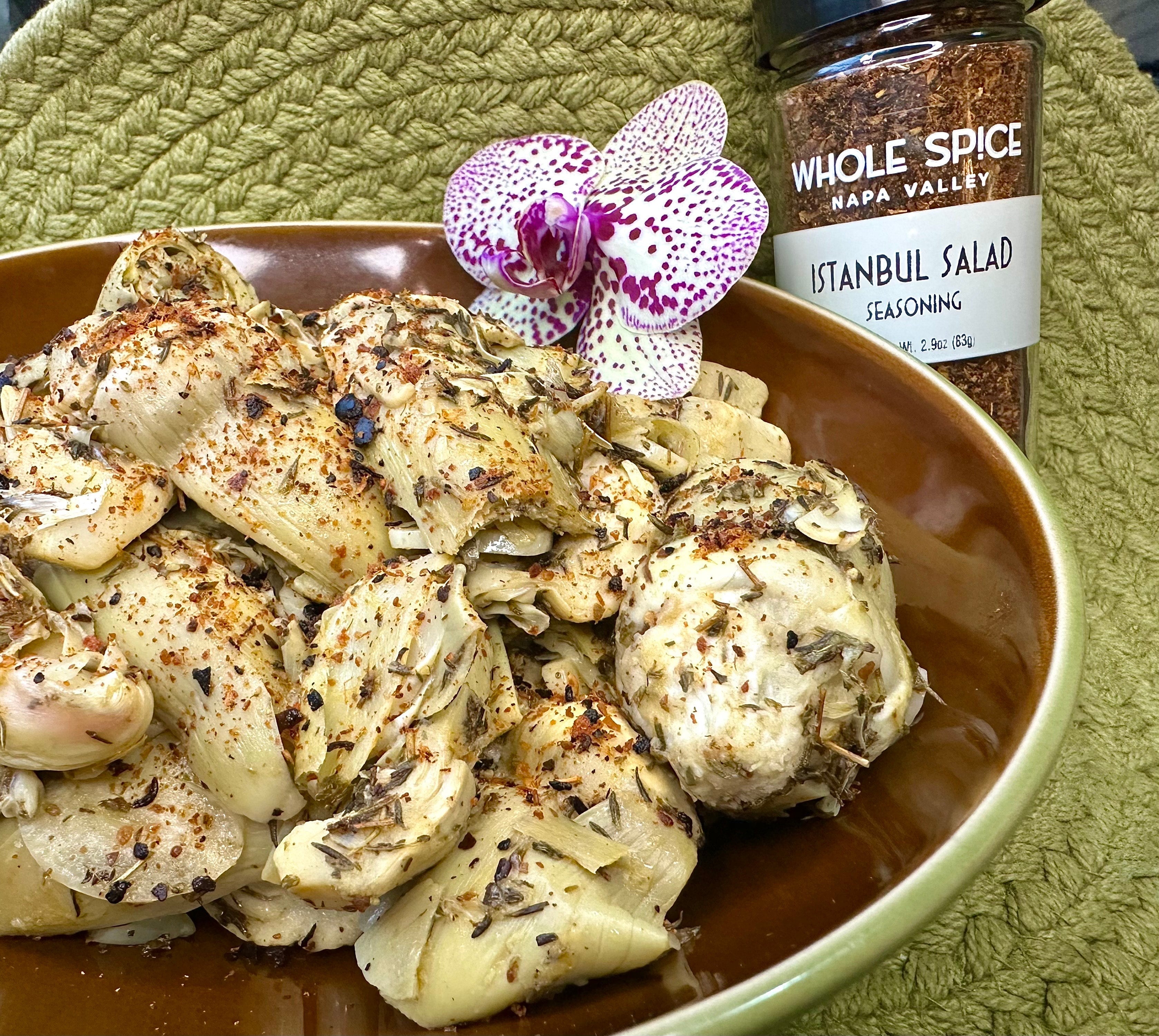 Mediterranean Artichoke Hearts with Turkish Salad Seasoning