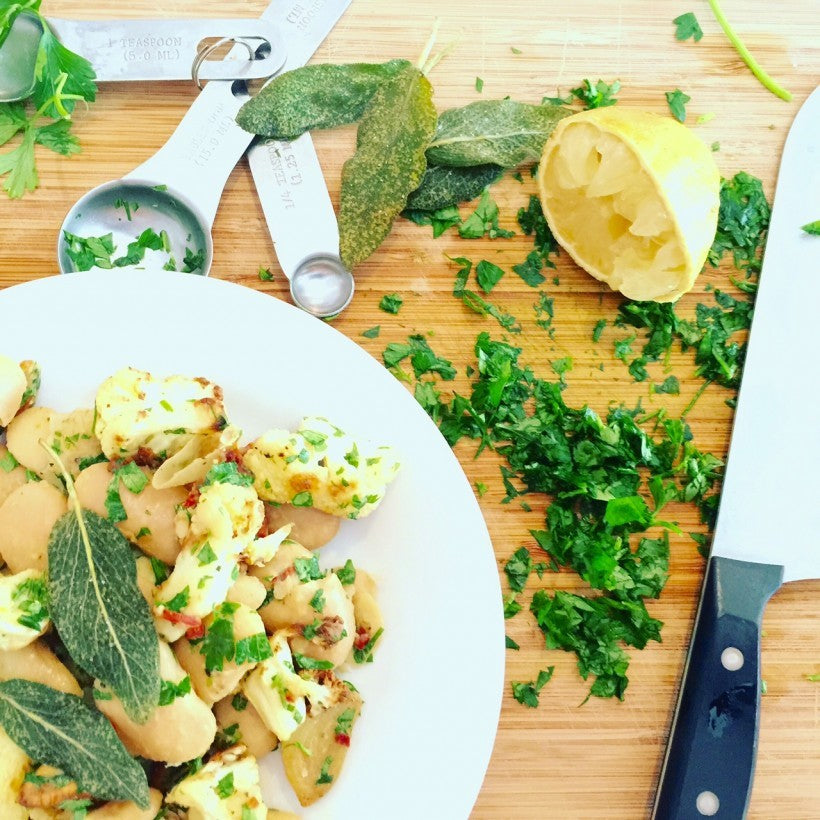 Lima Bean, Roasted Cauliflower and Crispy Sage Salad