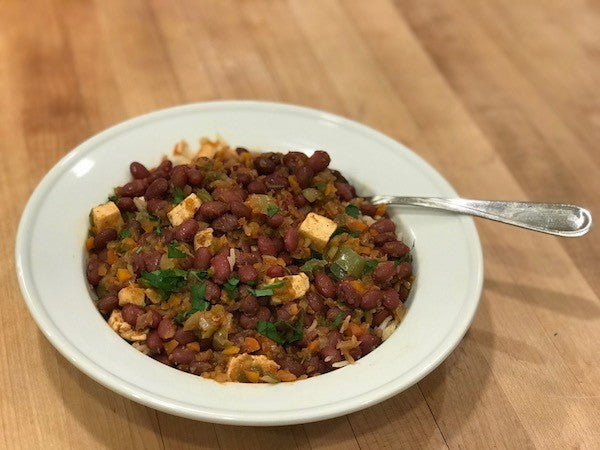 Vegan Red Beans and Rice with Smoky Tofu