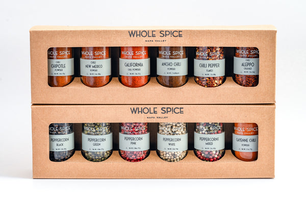 Whole Spice Peppers and Chili Jar Set