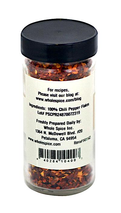 Whole Spice Inc. Chili Pepper Flakes add a spicy kick to your favorite dishes, making them perfect for those who love extra heat.