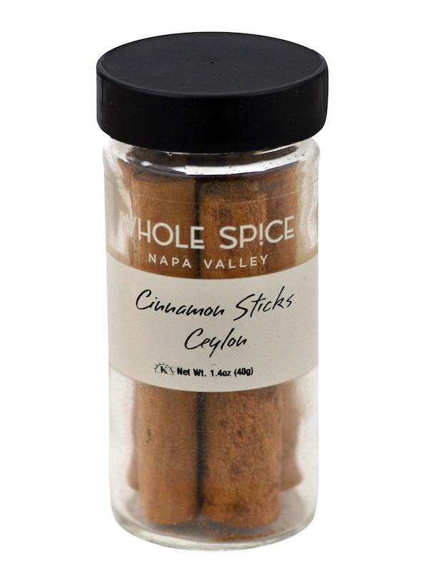 Whole Spice Inc. Cinnamon Sticks Ceylon—ideal for baking and valued for their anti-inflammatory properties.